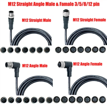 M12 Kab Connector 3/5/8/12 PIN